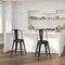 Merrick Lane Sabine Metal Indoor-Outdoor Counter Stool with Vertical Slat Back and Integrated Footrest